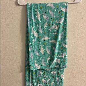 Teal Shark Print little sleepies swaddle